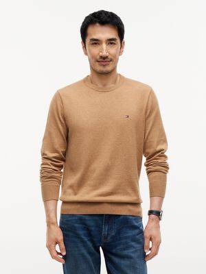 Crew Neck Jumper With Cashmere