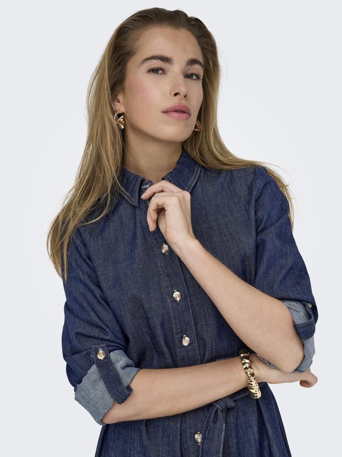 Onlsevigny Frill 3/4 Sl Long Dress Dnm