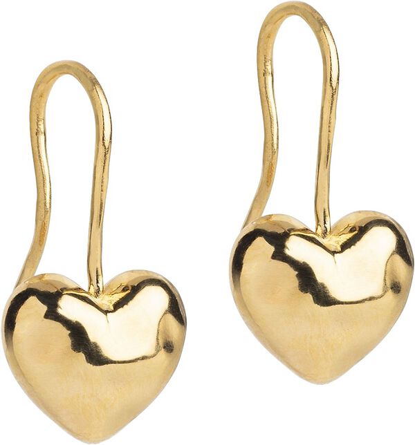 Earrings, Poma Drop Heart