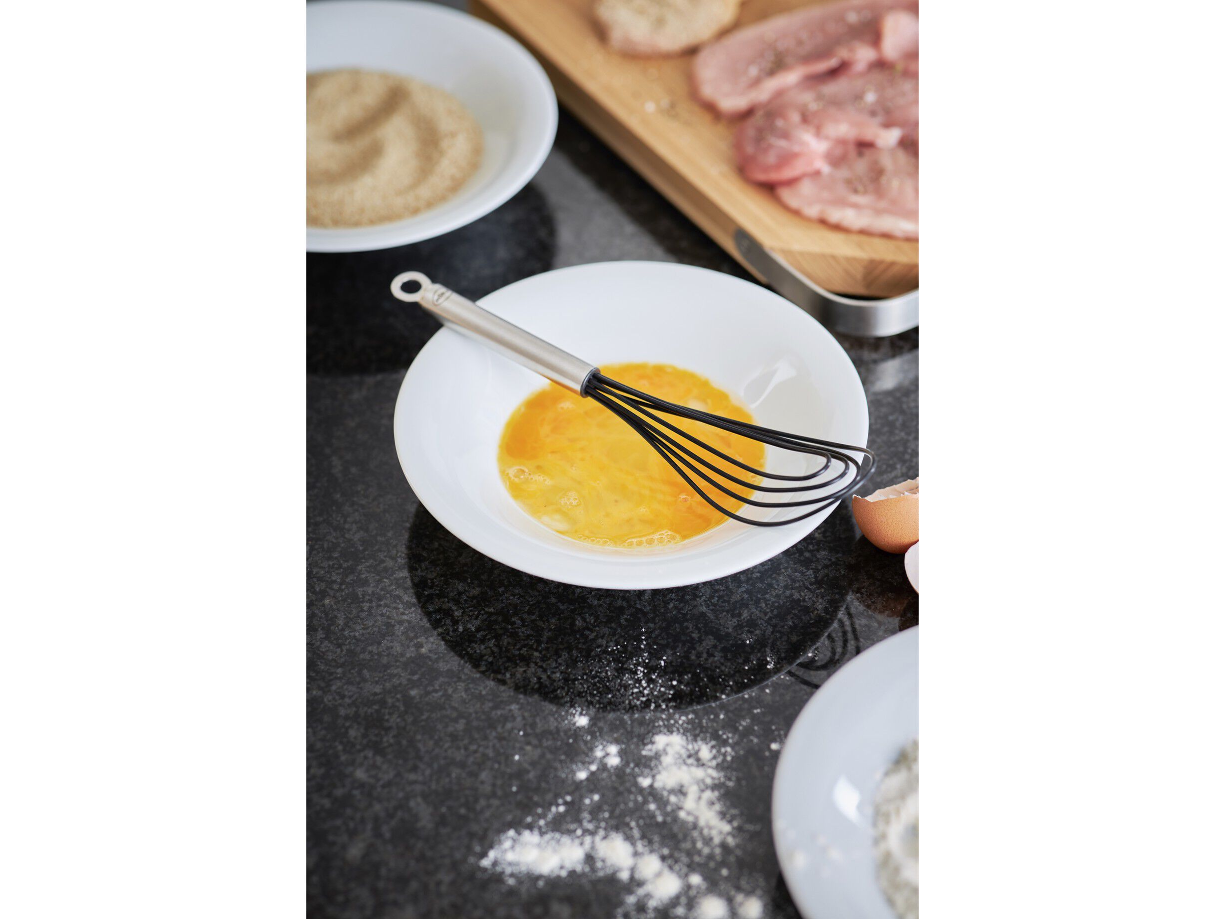 Visp flatt 27 cm St&aring;l/Silikon