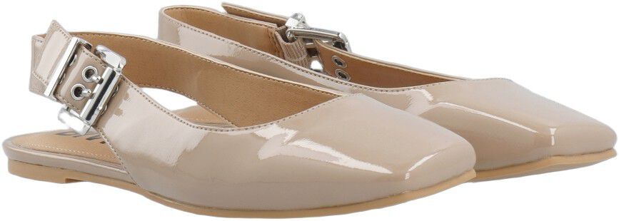 BIAROSE Karr&eacute; Flat Buckle Slingback Faux Leather