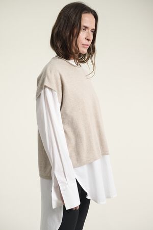 Kumo cashmere &aelig;rmel&oslash;s bluse
