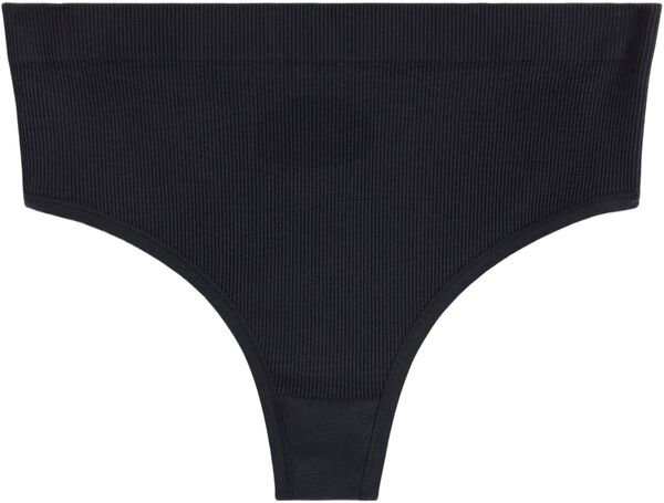 Ribbede stringtruser uten sømmer med høy midje