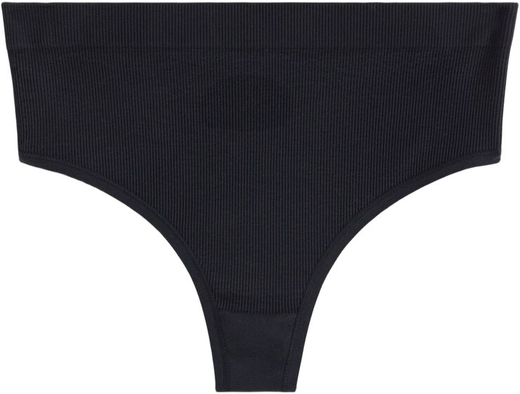 Ribbede stringtruser uten sømmer med høy midje