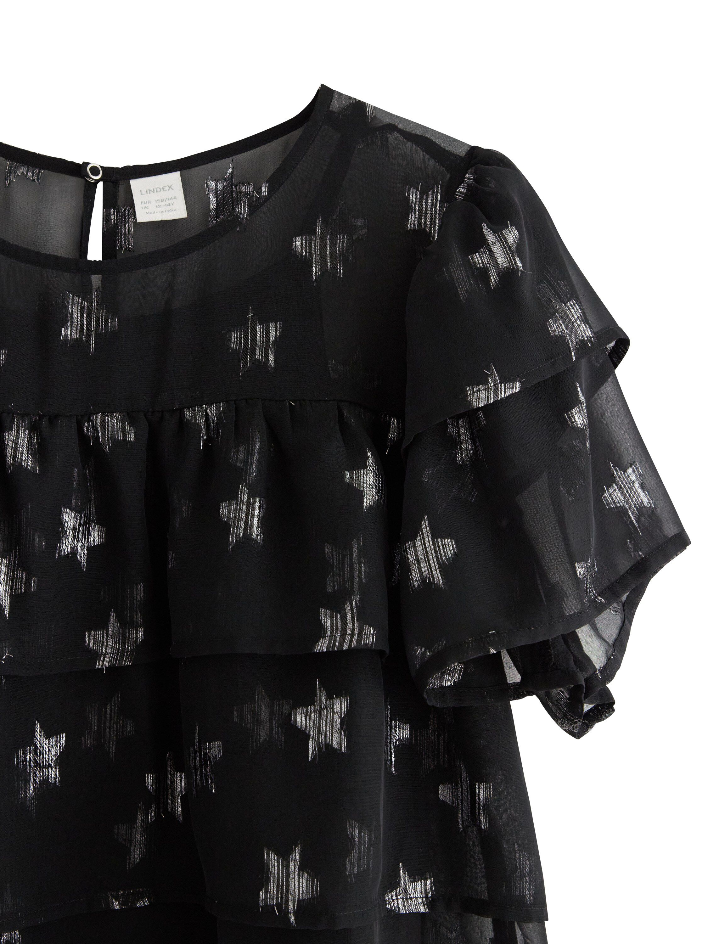 Lett bluse i chiffong med korte erm