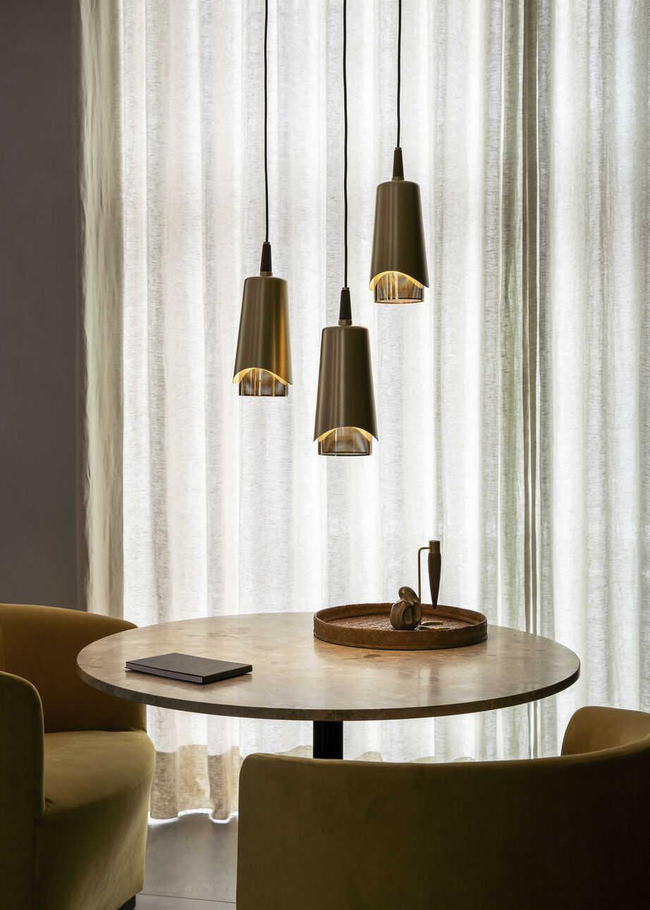 Umanoff, Pendant, Brass, Walnut