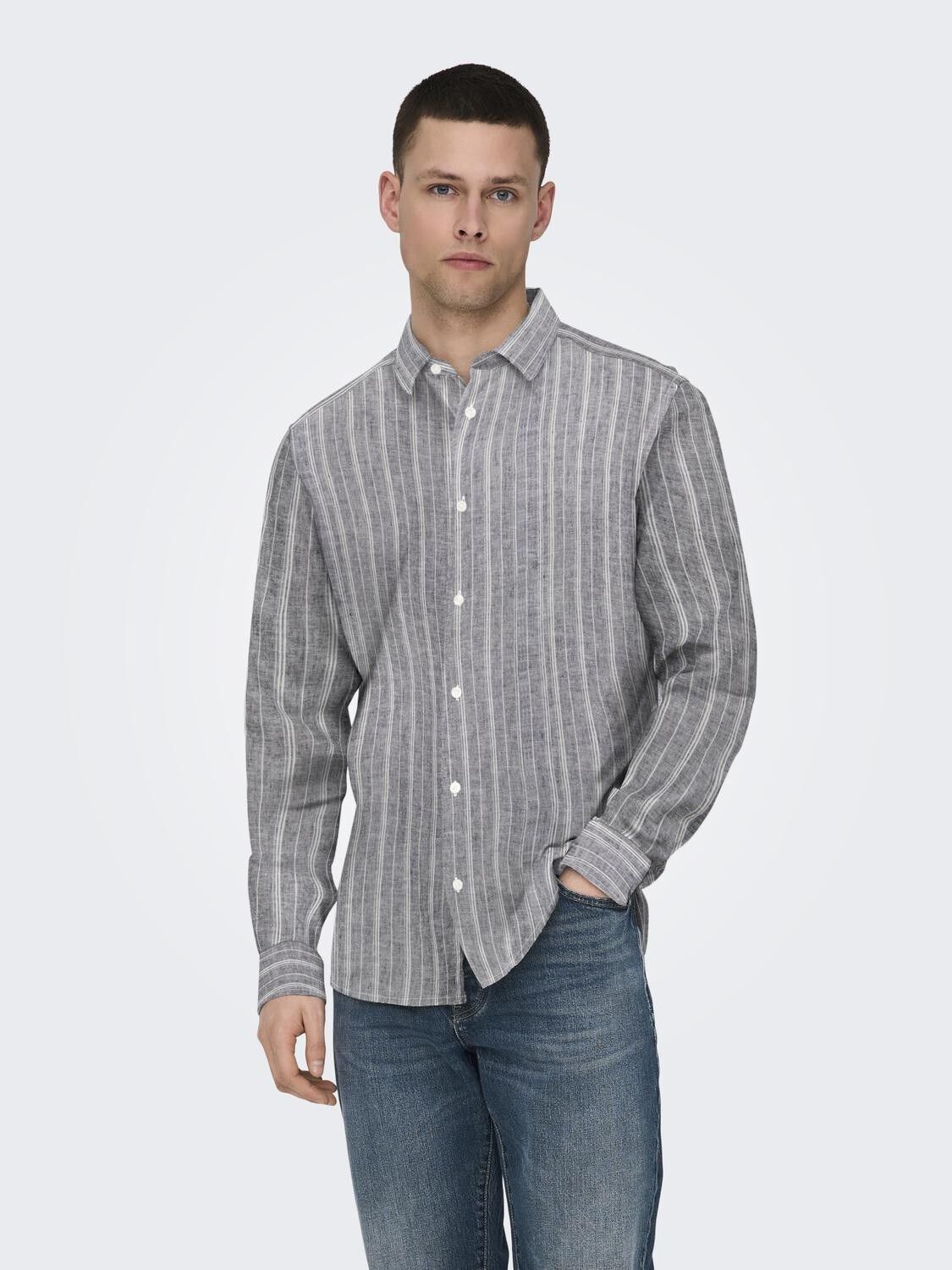 Onscaiden Life Ls Stripe Linen Noos