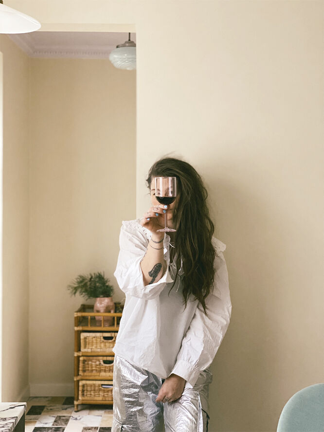 WINE GLASS, 2 PCS, TALL, ROSE,70177R