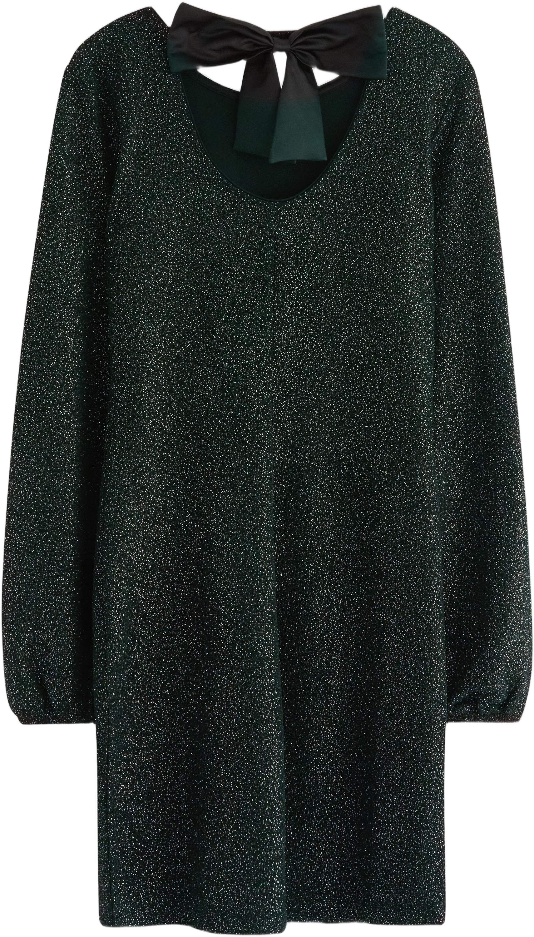 Long-sleeved dress in glittery jers