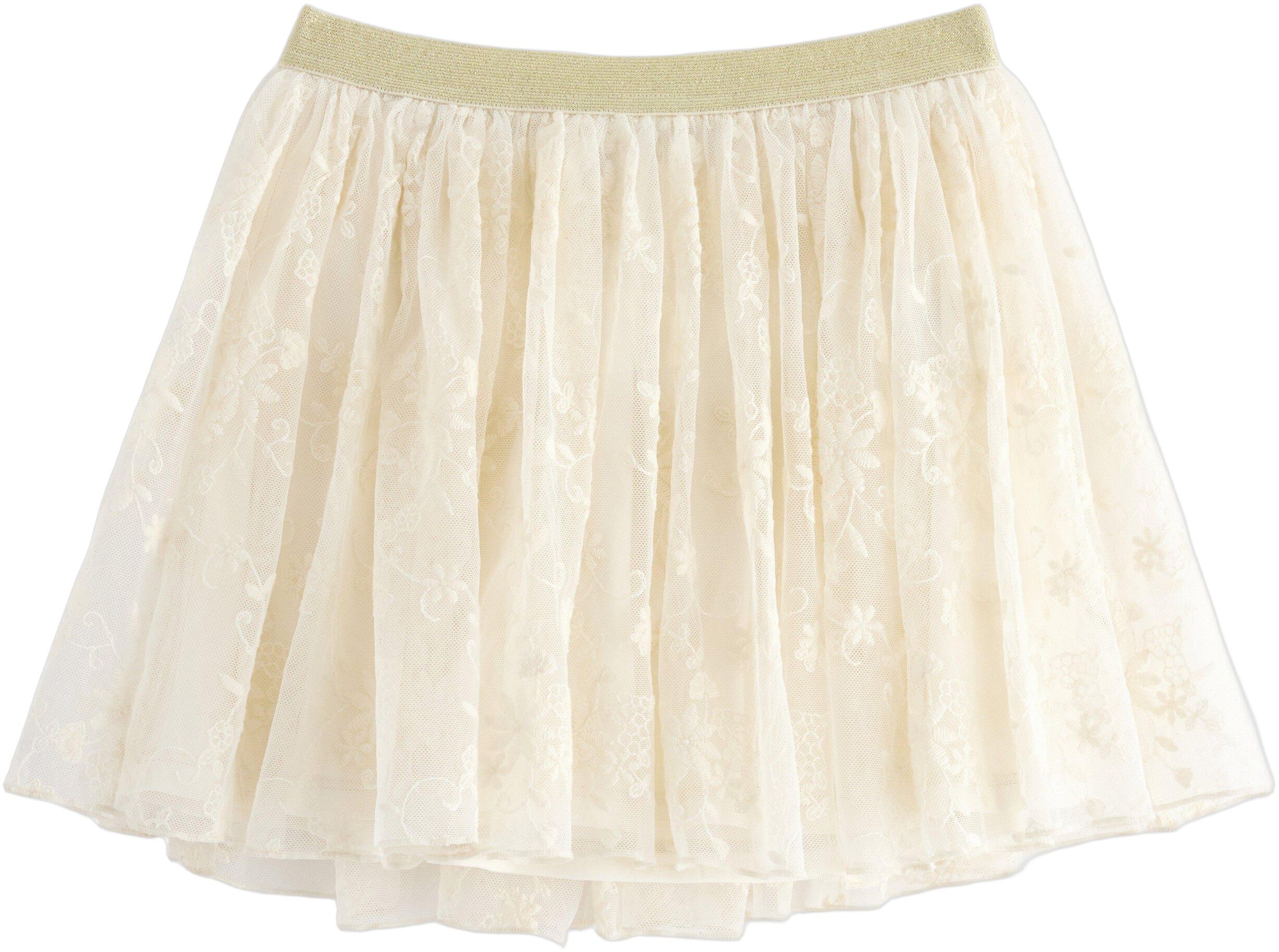Jersey skirt with sheer lace and a