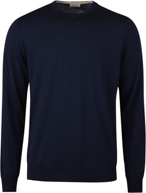 Pullover Knitted Crew Neck With Patch Merino Wool