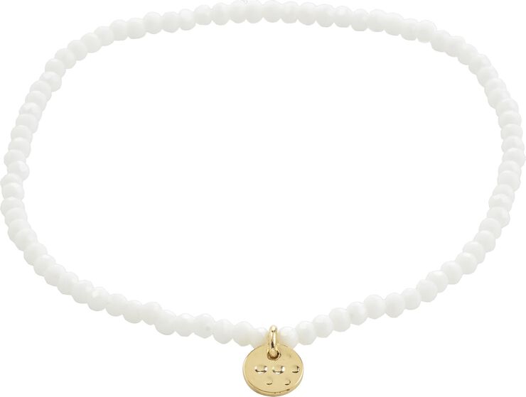 INDIE bracelet white, gold-plated