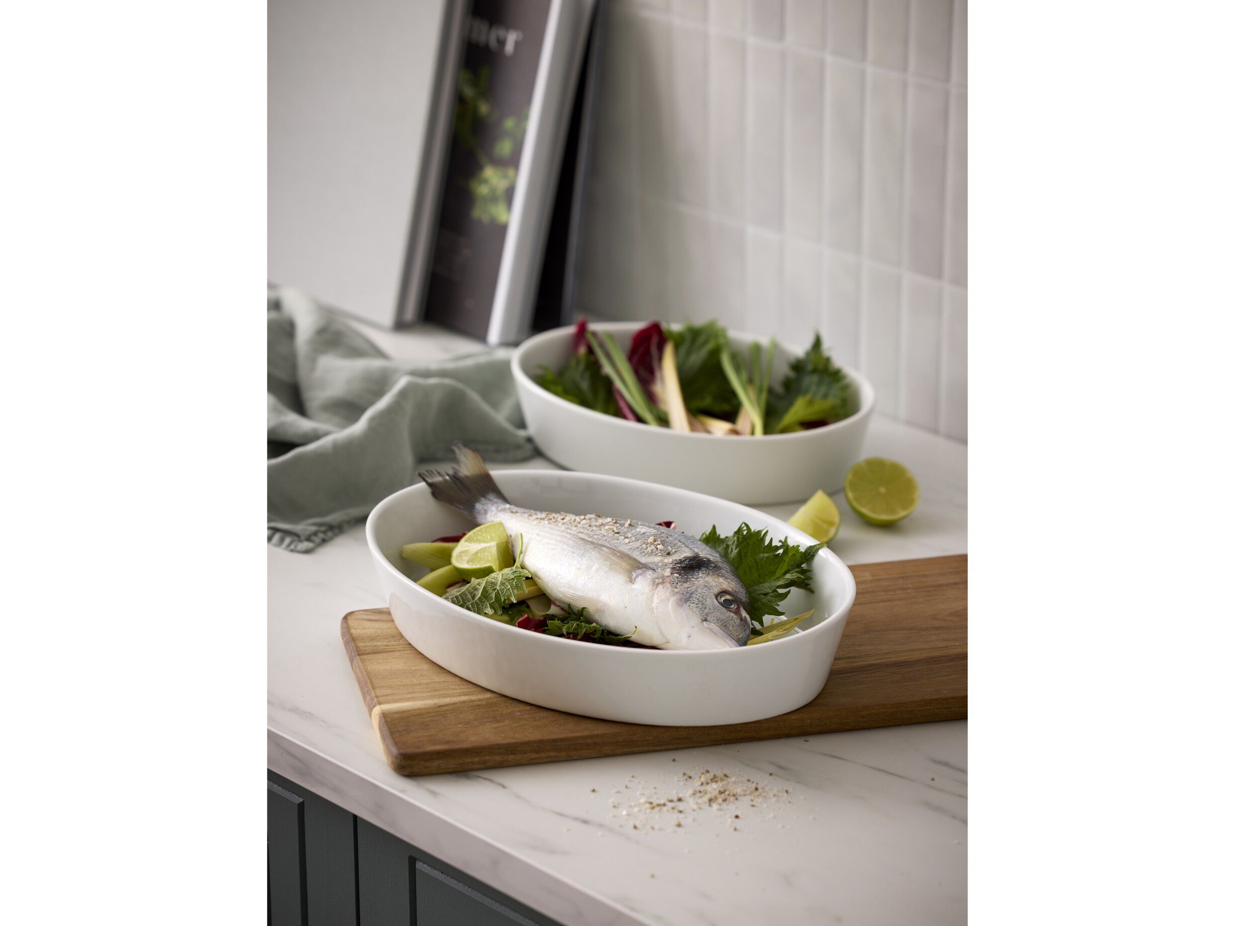 Fatsett ovalt Serie Originale 2 deler 26/31 cm Hvit