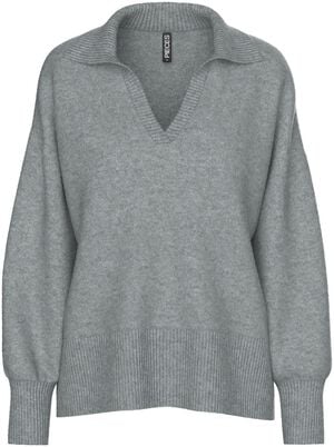 PCMALOU LS POLO KNIT NOOS BC