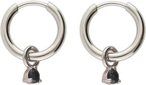 Earring mini hoop black strass