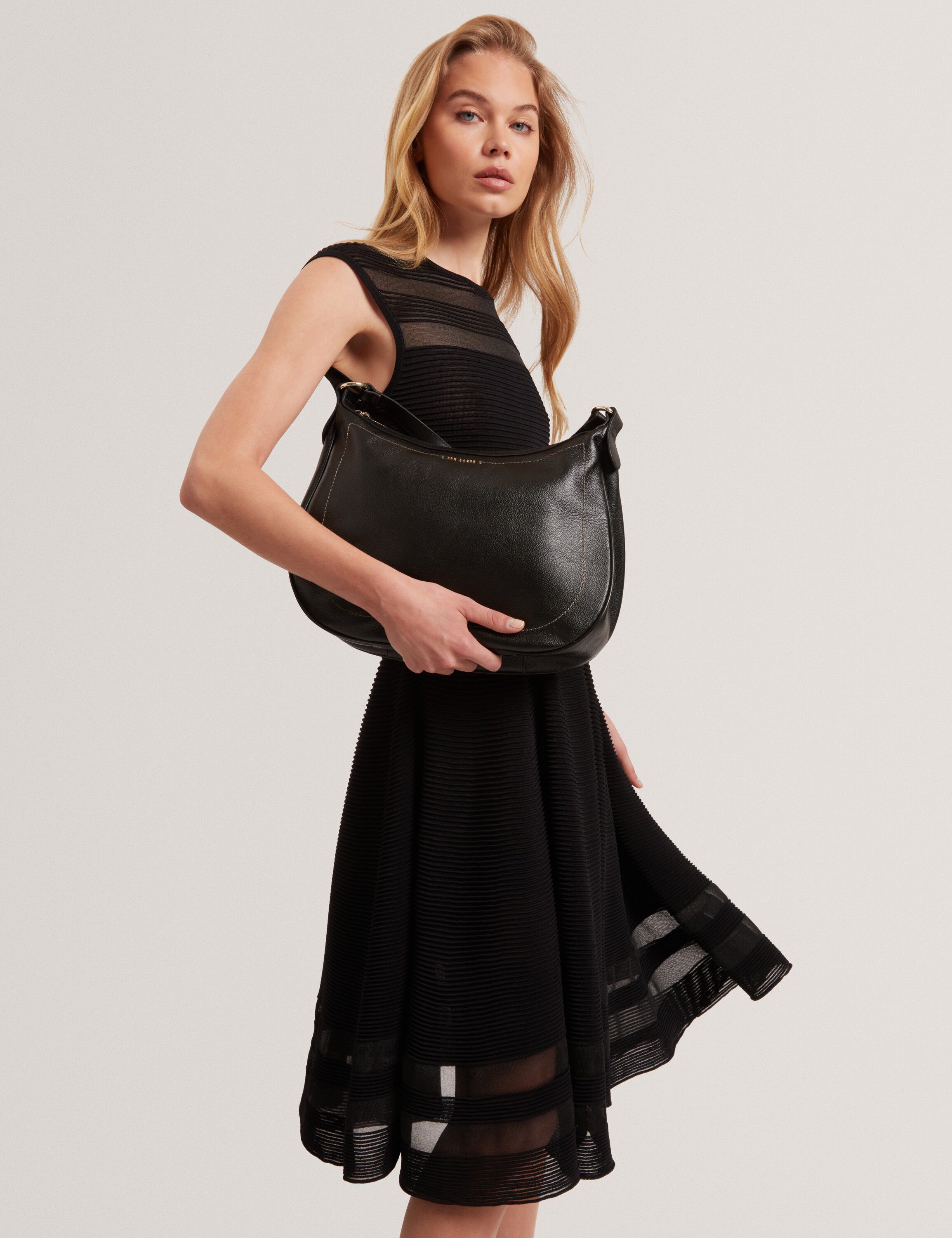 LYSHIA Webbing Large Leather Hobo B