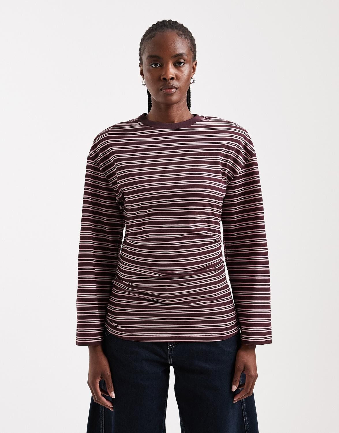 Tsbett L/S Striped Shoulder Top Jrs