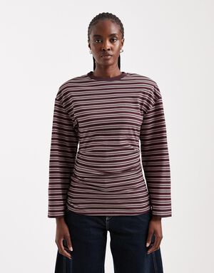 TSBETT L/S STRIPED SHOULDER TOP JRS