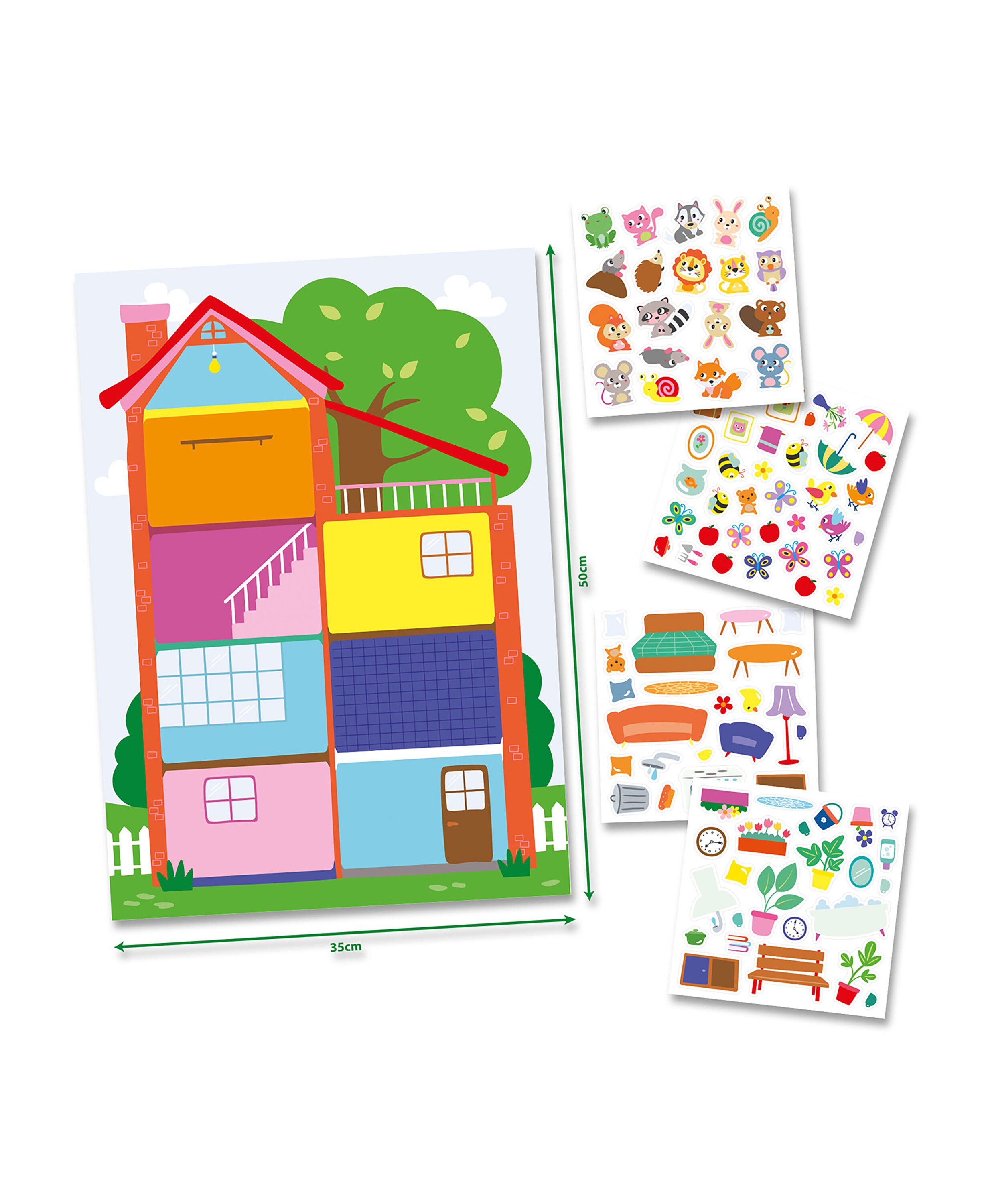 SES Creative - Min f&oslash;rste - Plakat med klisterm&aelig;rker - Hus