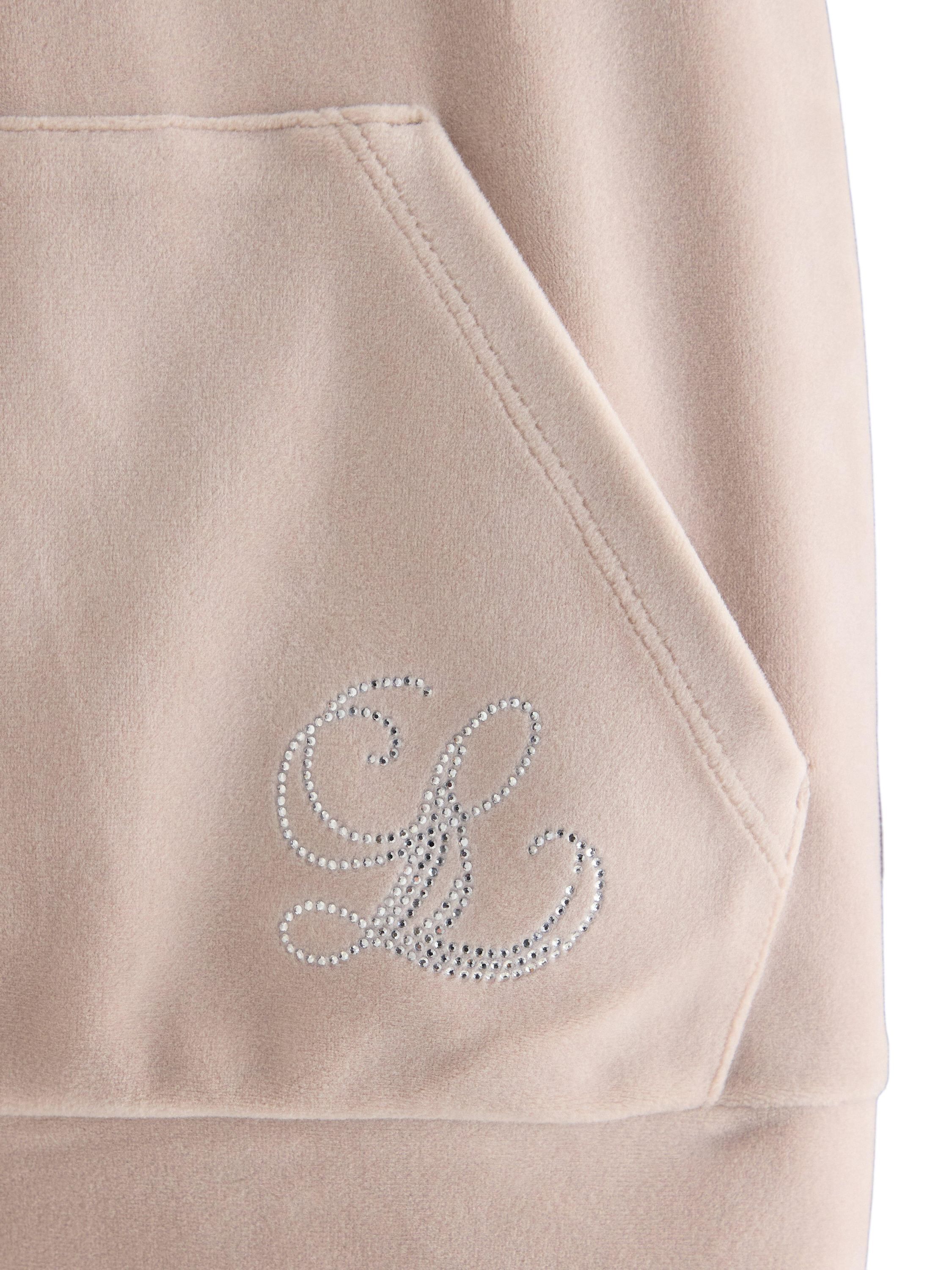 Velour hoodie with kangaroo pockets