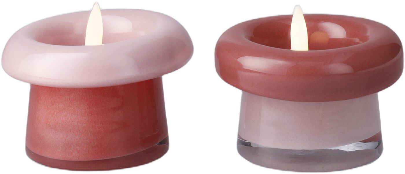 Soma Fyrfadsstage &Oslash;7. 5 cm rosa/terracotta 2 stk.