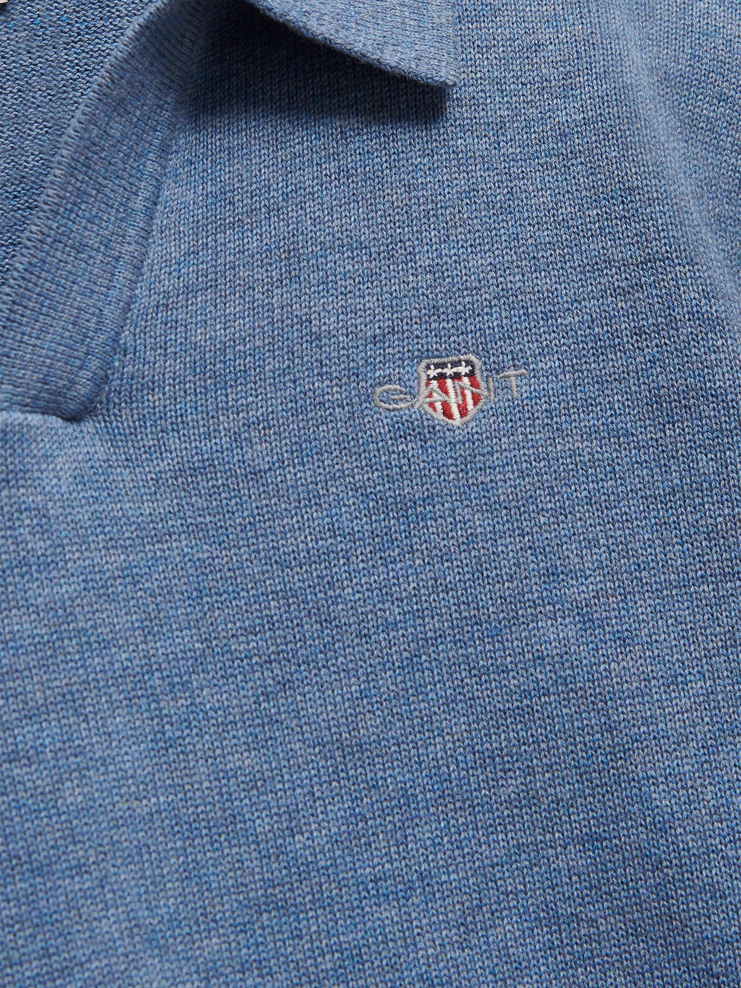 Shield Knitted V Neck Ls Polo