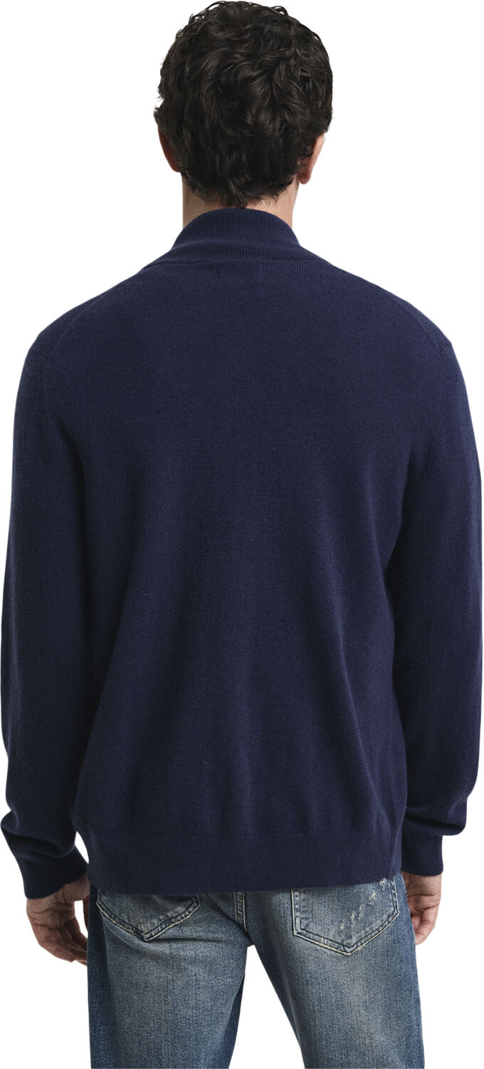 EXTRAFINE LAMBSWOOL ZIP CARDIGAN