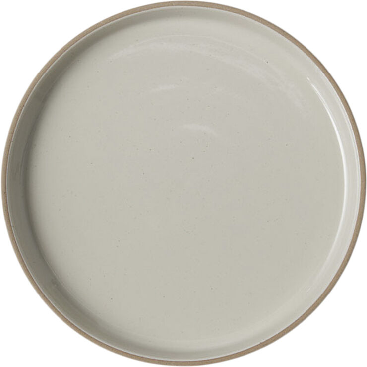 CLAYWARE, SERVING BOWL, LARGE, LOW, CLAY SAND, GLAZE LIGHT G