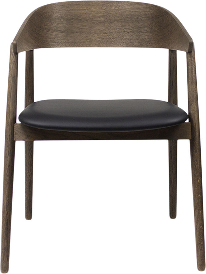 AC2 armchair, Smoked oak, Leather Black