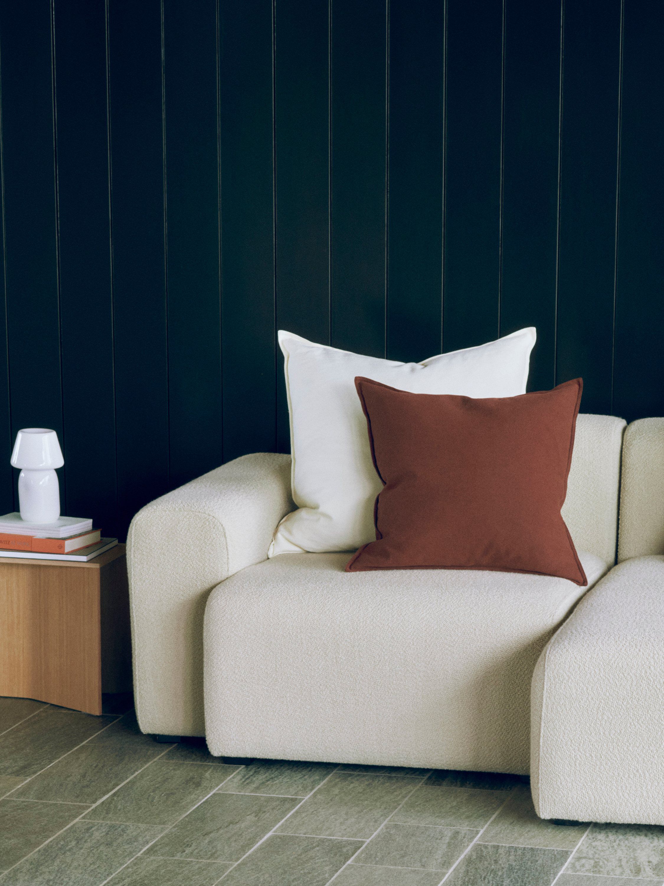 Linen Cushion-50 x 50-Iron red