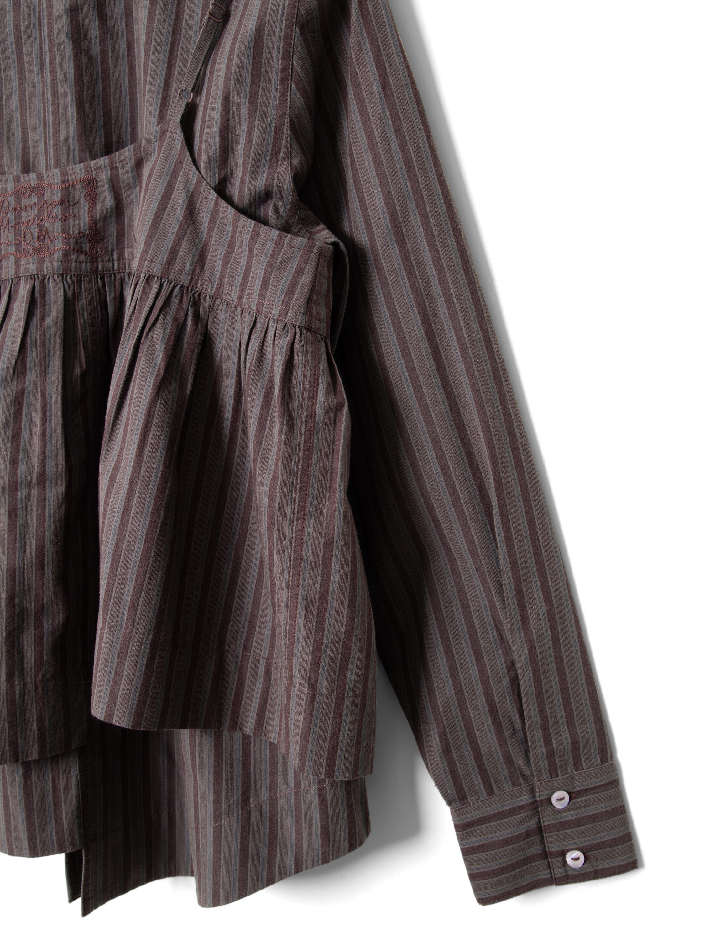 INDIE DOUBLE LAYER SHIRT WITH CAMI - MERLOT STRIPE