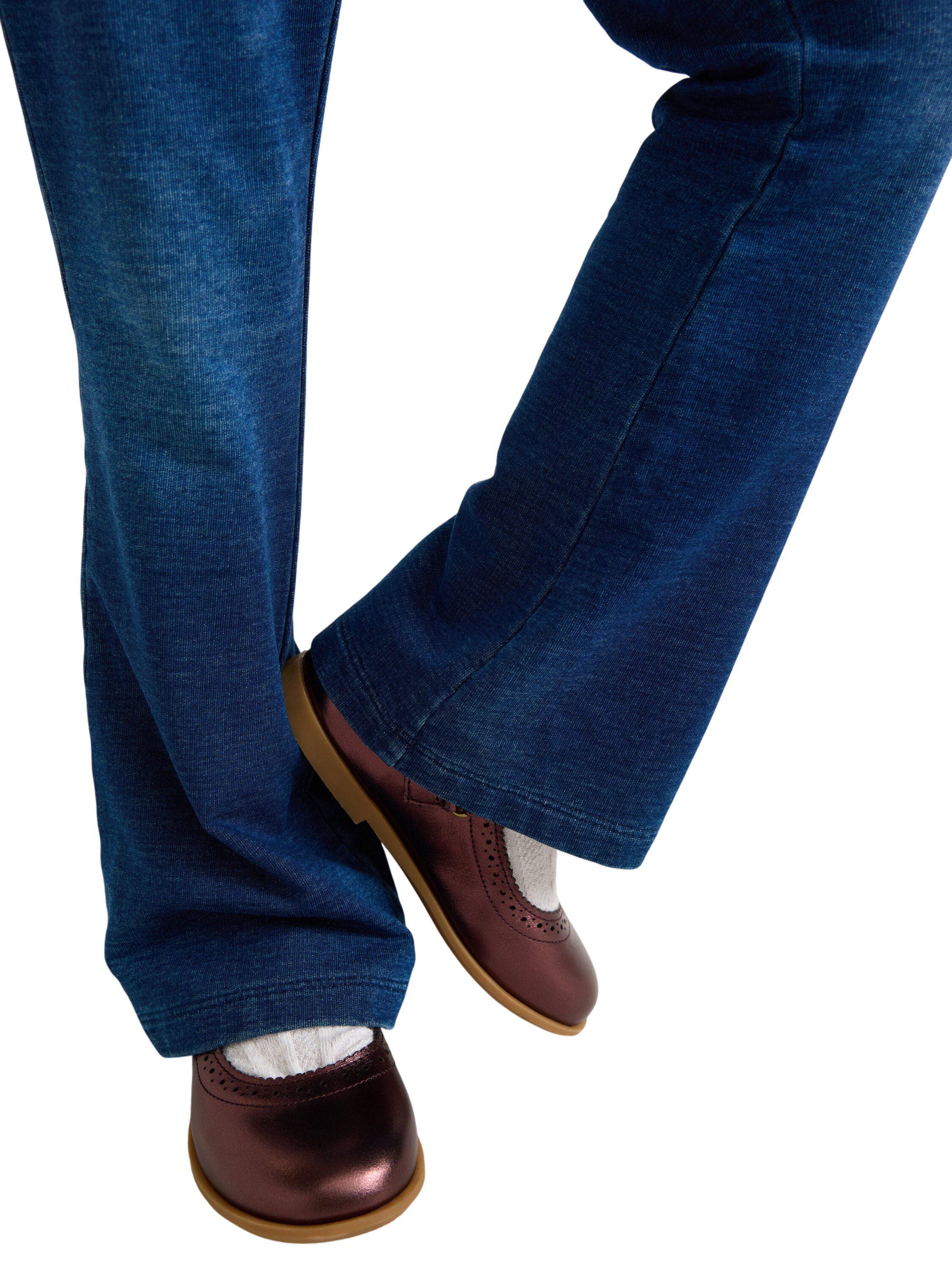 Mjuka leggings i denimtrik&aring; med ela