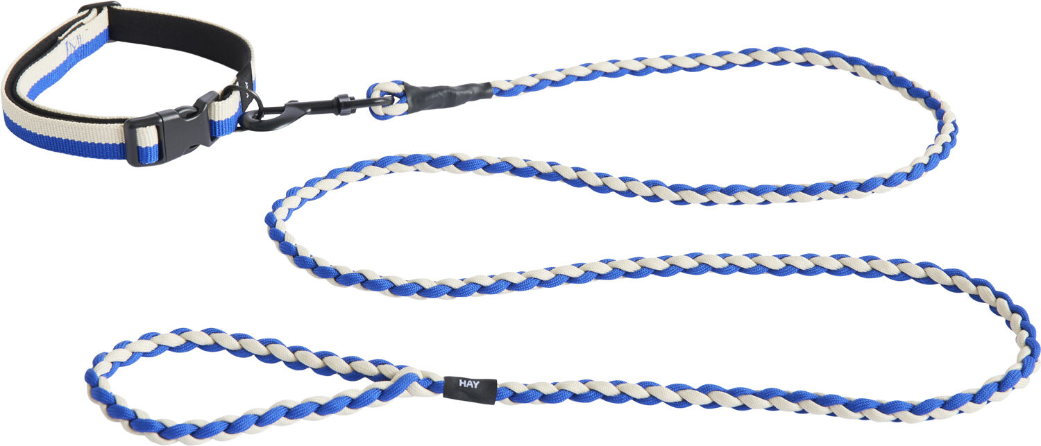 HAY Dogs Leash-Braided-Blue, off-wh