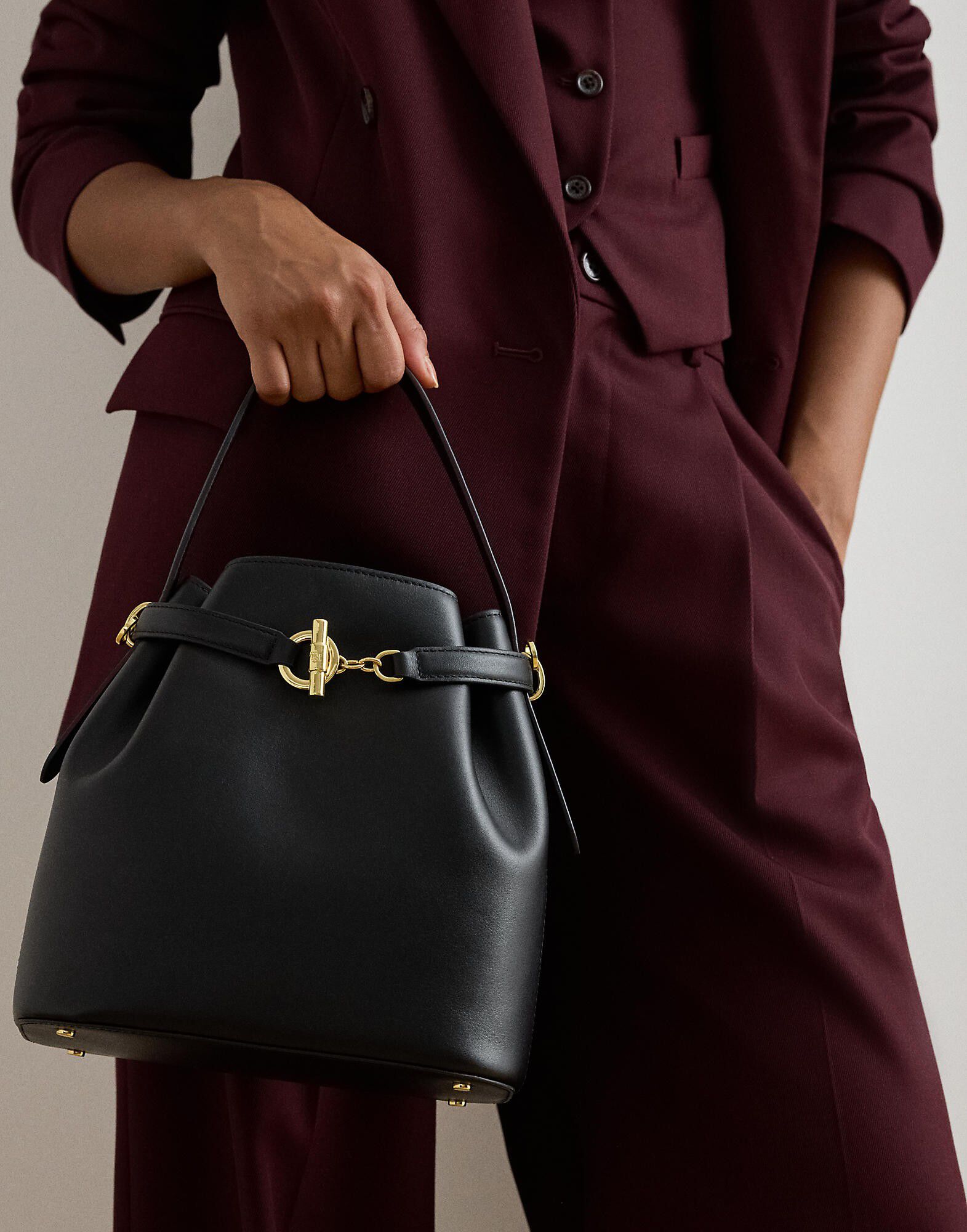Leather Medium Blaike Bucket Bag