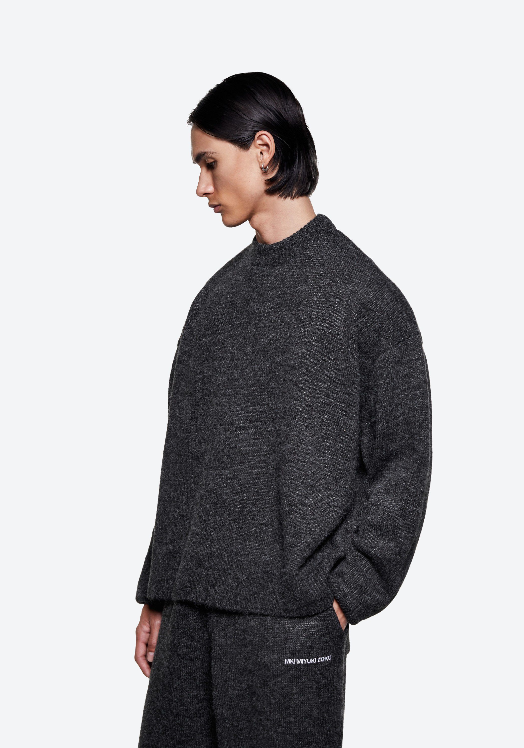 MOHAIR BLEND KNIT CREWNECK