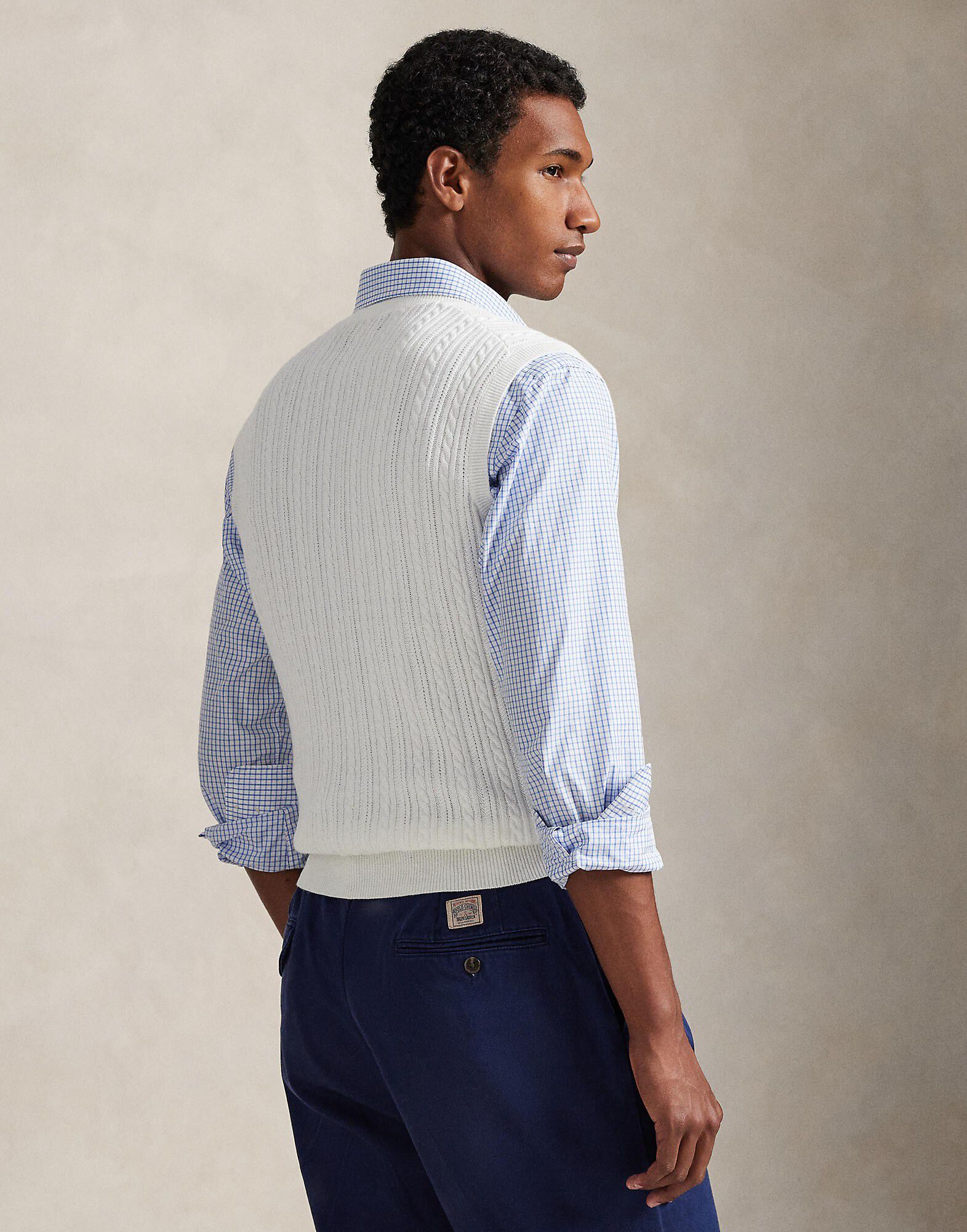 Cable-Knit Cotton Sweater Vest