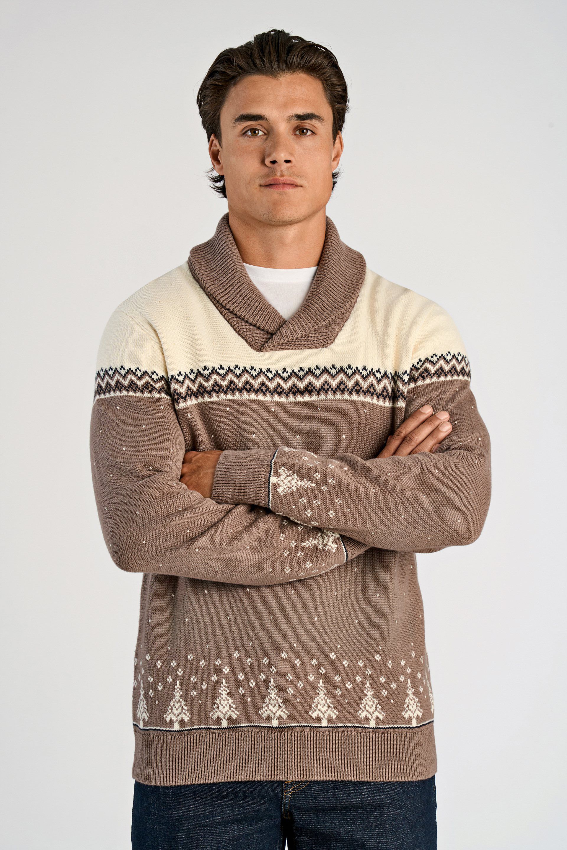 Xmas shawl collar knit