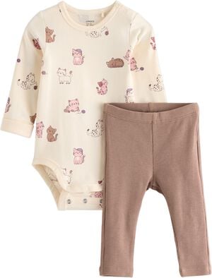 Set med body och ribbade leggings