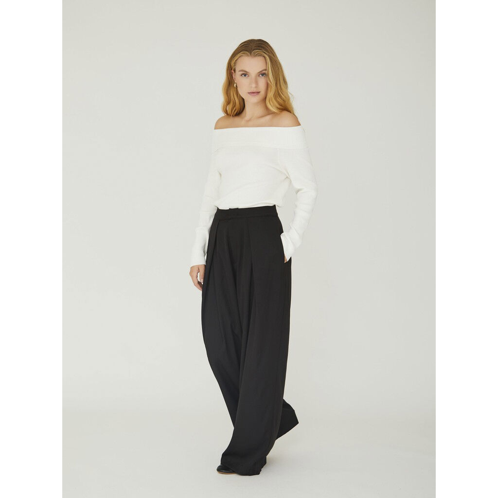 Rib Offshoulder Blouse