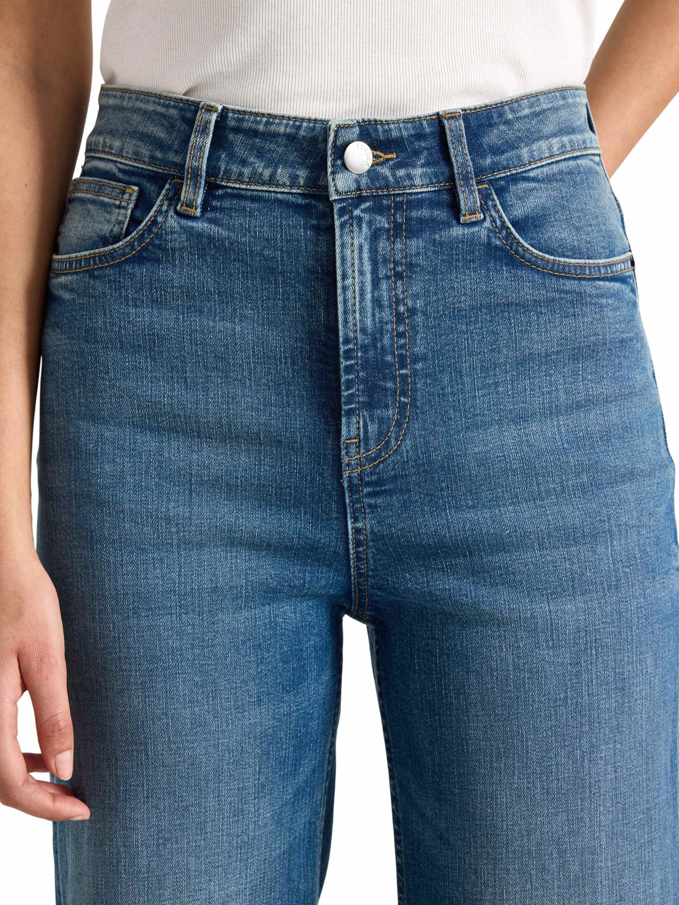 Trousers denim Straight high w