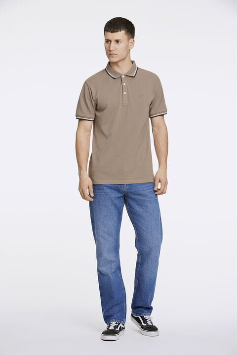Polo shirt w. contrast piping