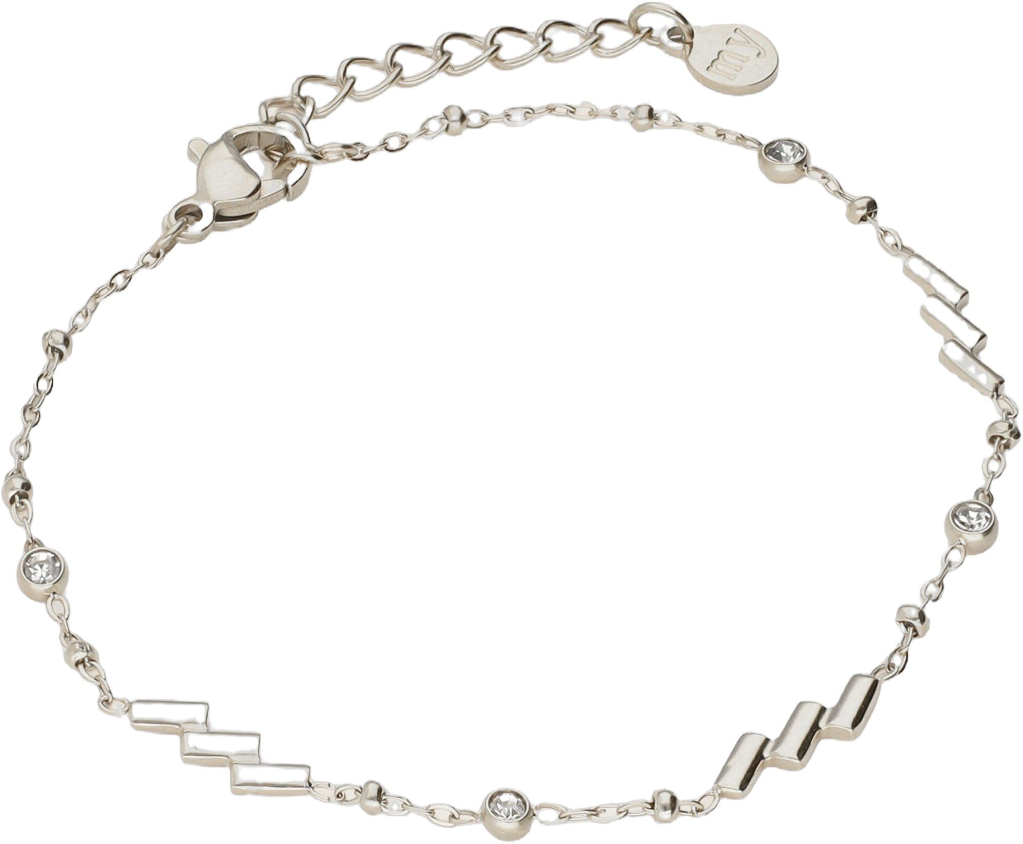 Bracelet diagonal stripes and strass