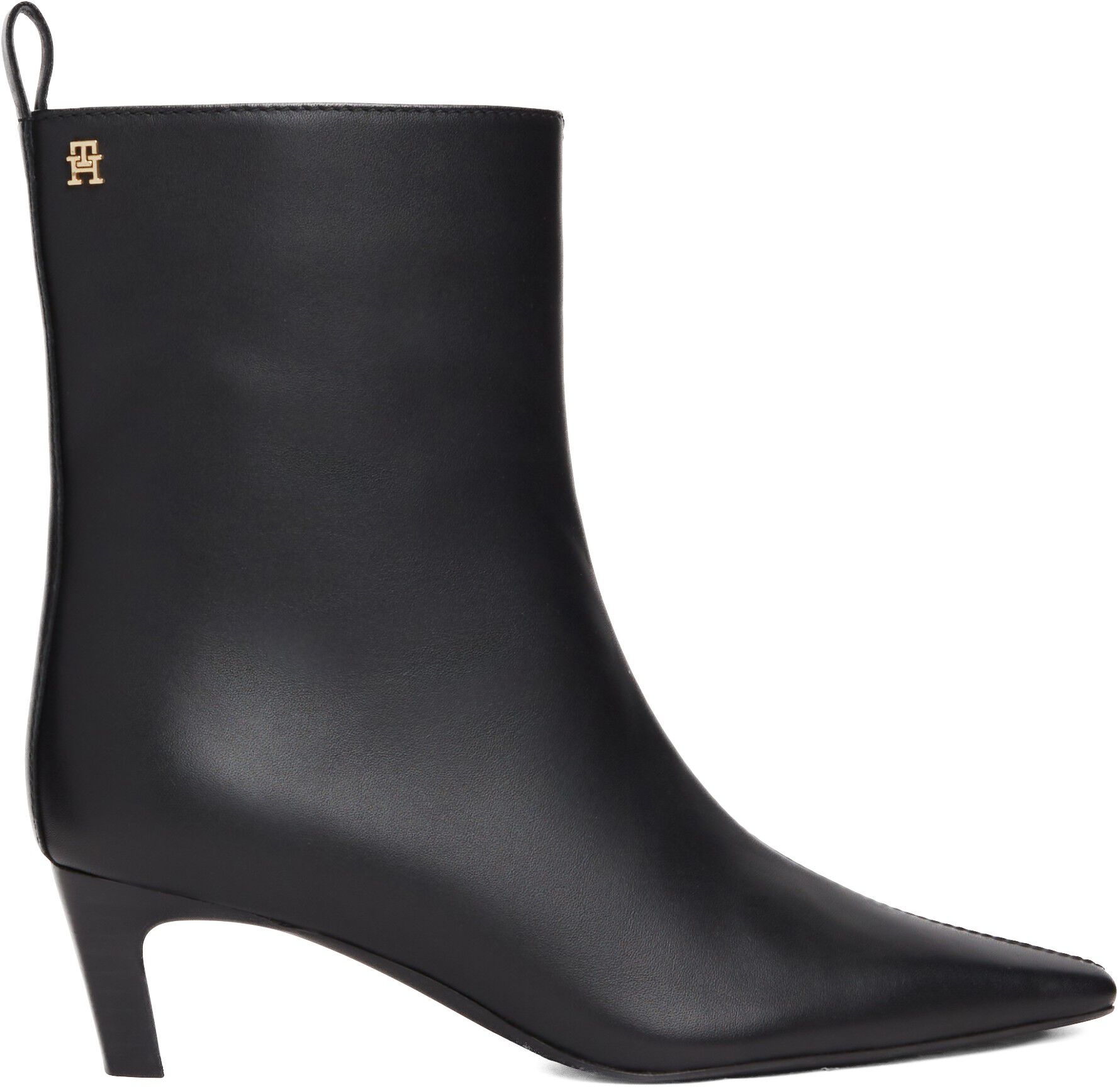Kitten Heel Leather Ankle Boots