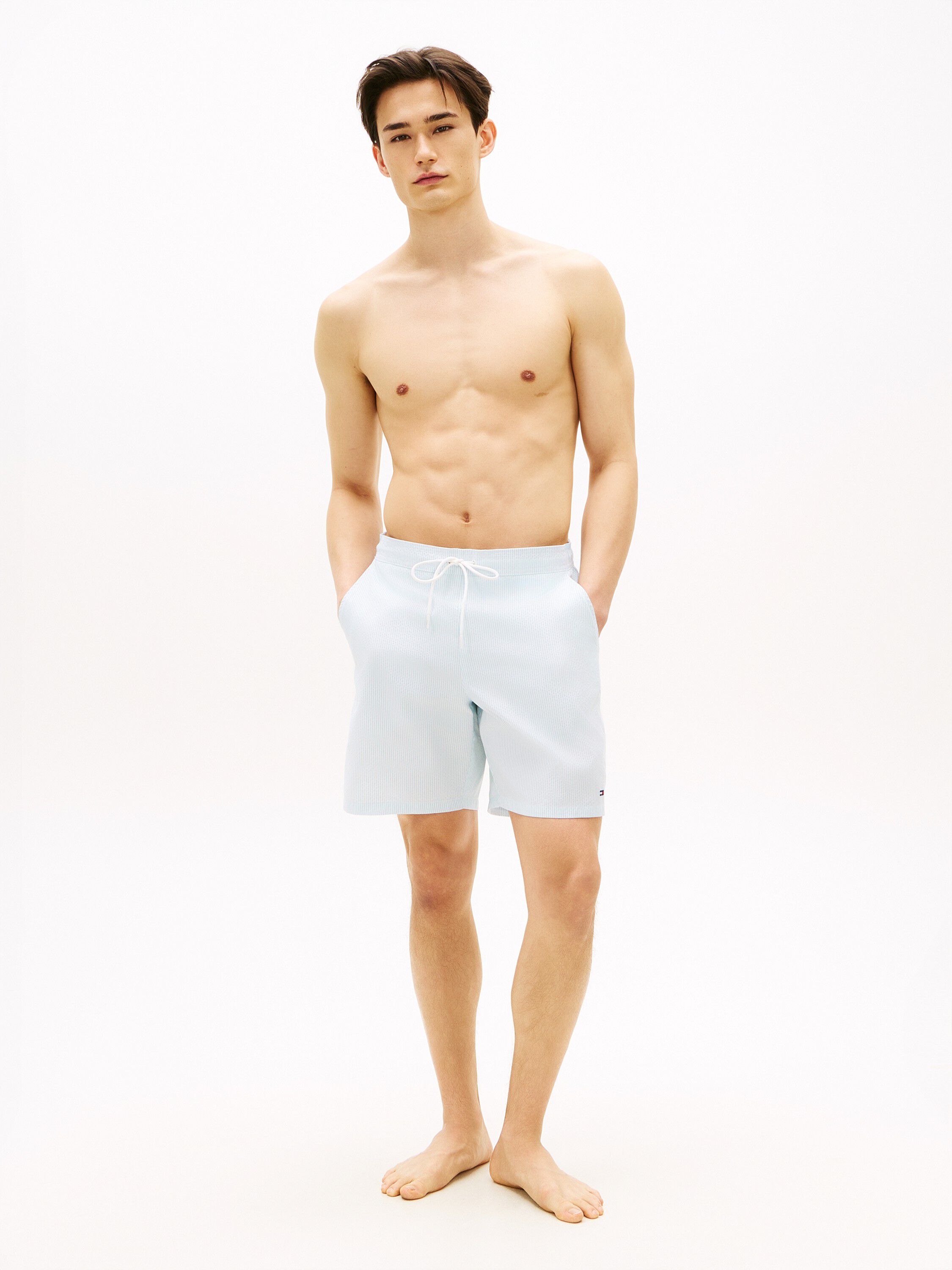 Essential Ithaca Stripe Long Length Swim Shorts