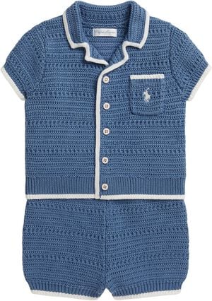 Crocheted Cotton Shirt & Short