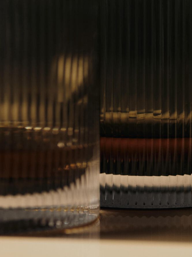 Ripple Tumbler Glasses - Set of 2 - Smoked Grey