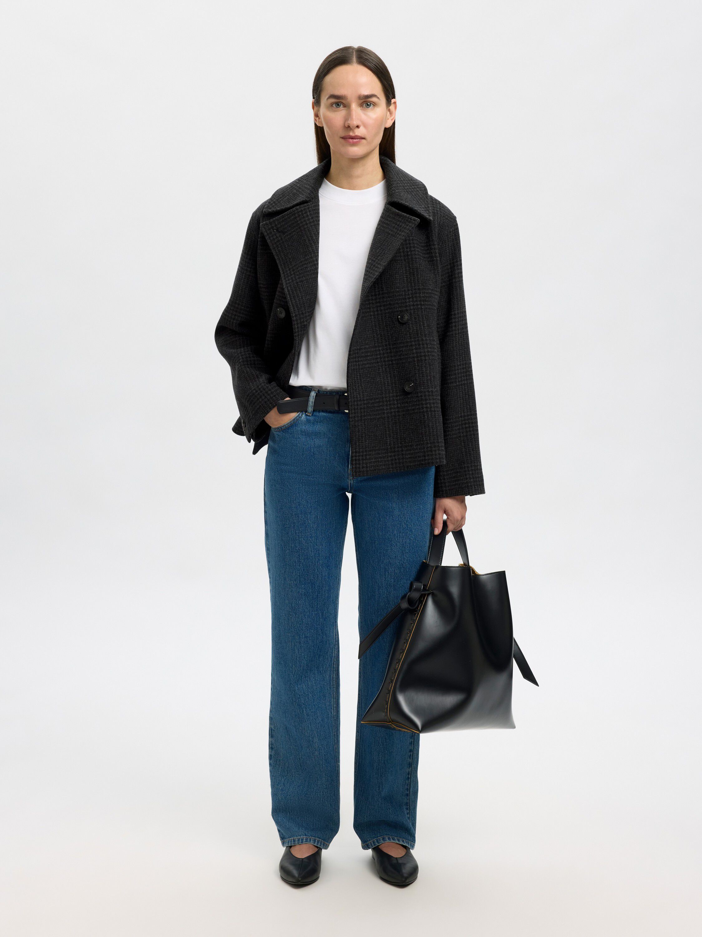 SLFALMA PATTERN WOOL BLEND JACKET