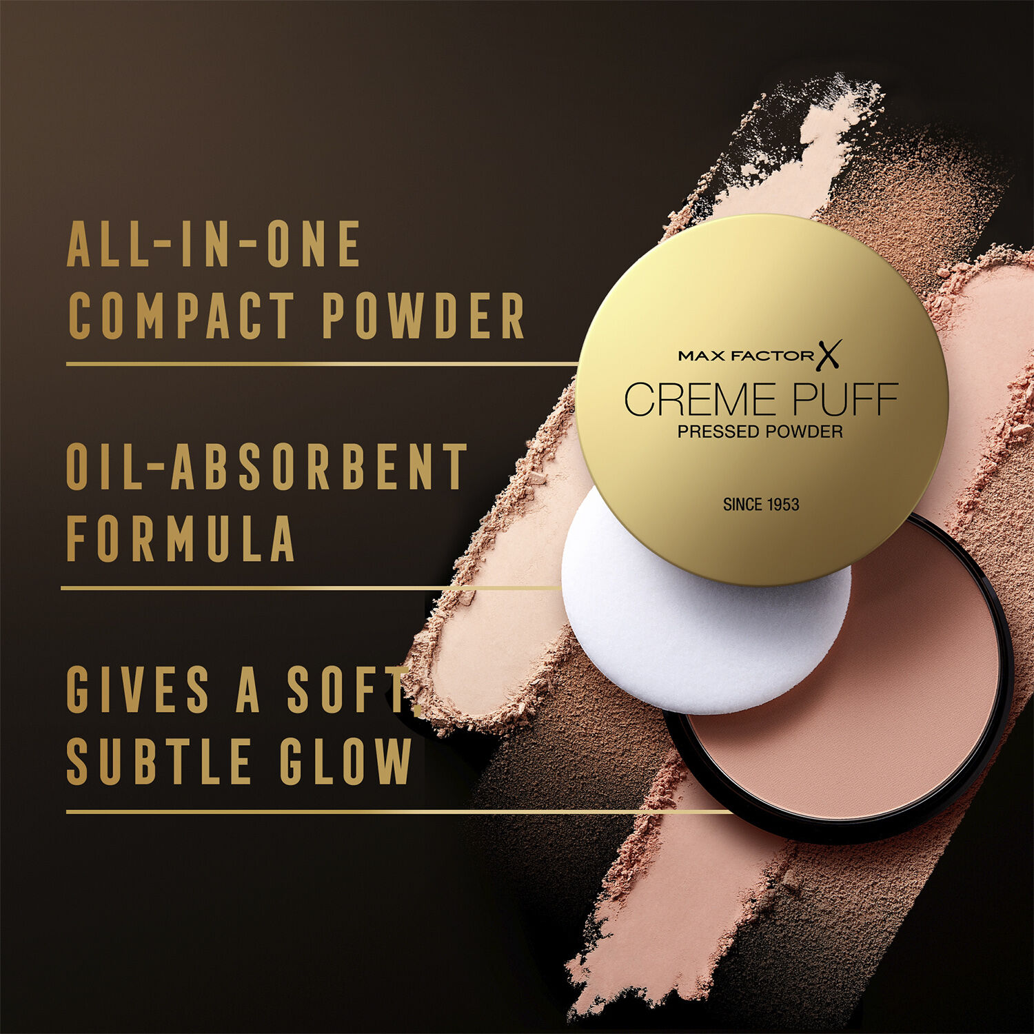 Max Factor Creme Puff Pressed Compact Powder, 041 Medium Beige, 14 g