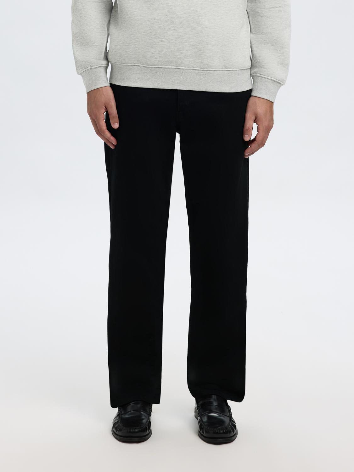 Slh196-Straight Ben Stay Black 600 Jeans