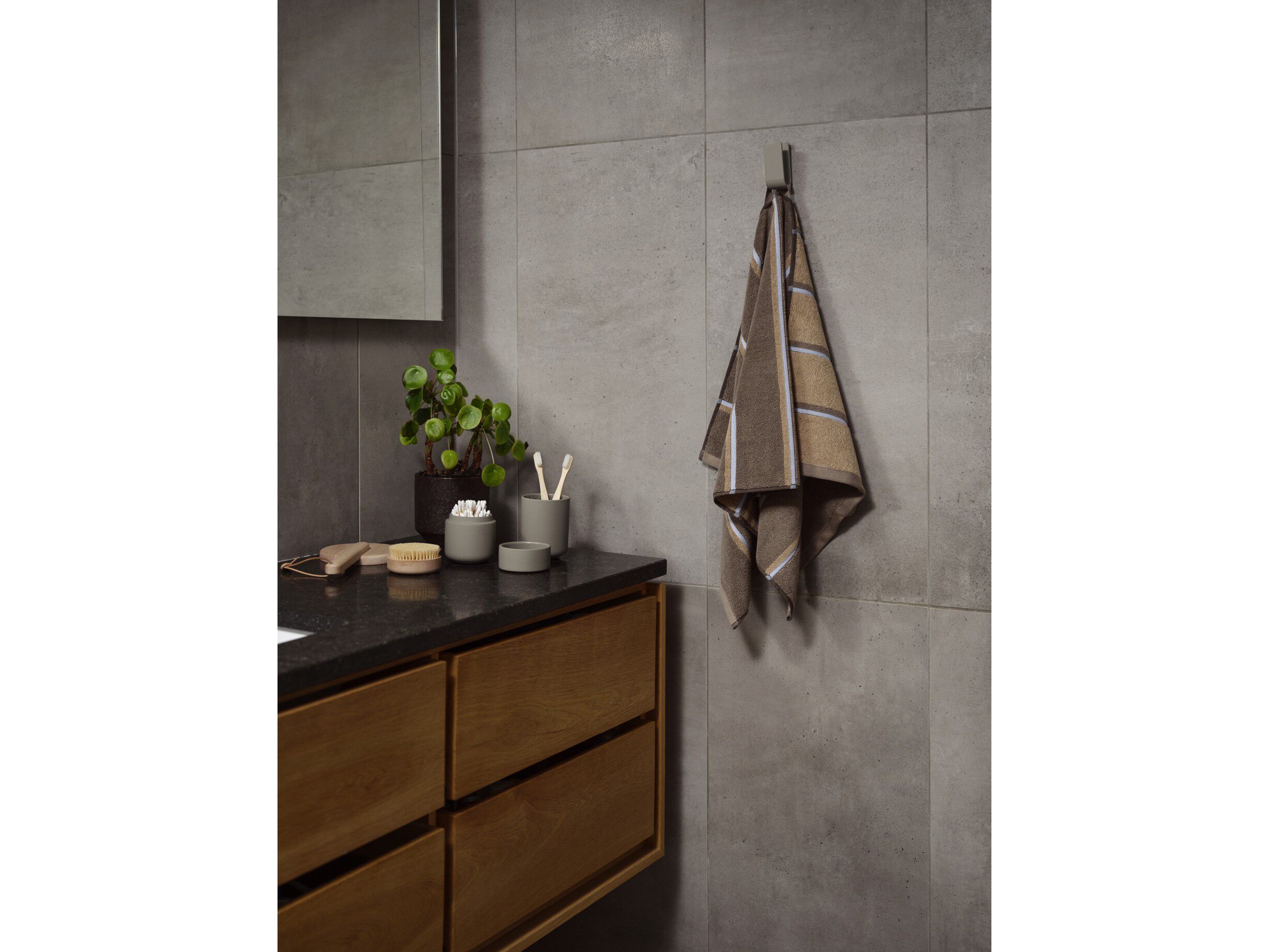 H&aring;ndkle Sauna 50x100 White/Soft Grey/Eucalyptus